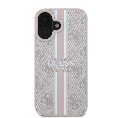 MagSafe futrola za Apple iPhone 16 Plus, Guess, 4G Printed Stripes, Roza