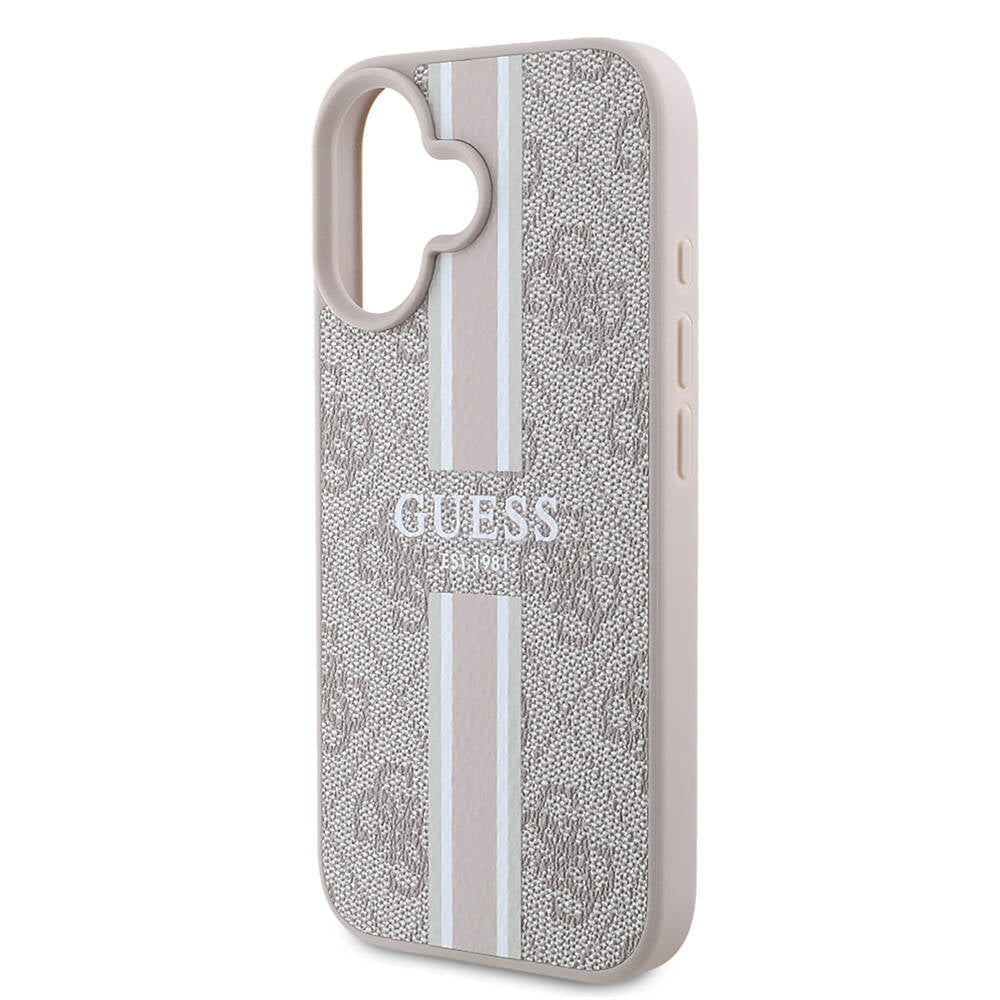 MagSafe futrola za Apple iPhone 16 Plus, Guess, 4G Printed Stripes, Roza