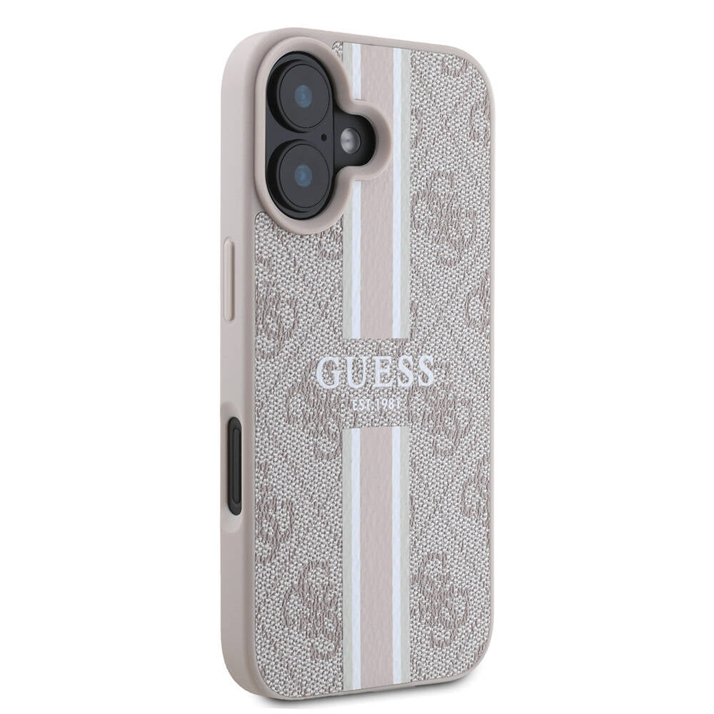 MagSafe futrola za Apple iPhone 16 Plus, Guess, 4G Printed Stripes, Roza