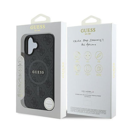 MagSafe futrola za Apple iPhone 16 Plus, Guess, 4G Ring Classic Logo, Crna
