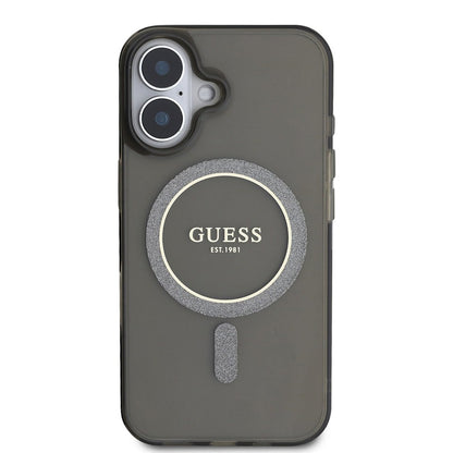 MagSafe futrola za Apple iPhone 16 Plus, Guess, IML Glitter Circle, Crna