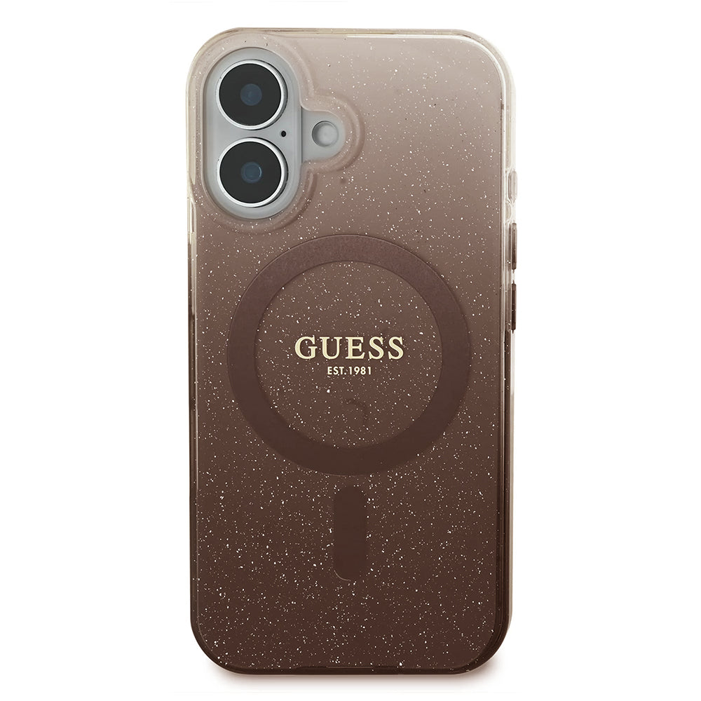 MagSafe futrola za Apple iPhone 16 Plus, Guess, IML Glitter Gradient, Smeđa
