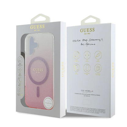 MagSafe futrola za Apple iPhone 16 Plus, Guess, IML Glitter Gradient, Roza