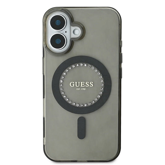MagSafe futrola za Apple iPhone 16 Plus, Guess, IML Rhinestone, Crna