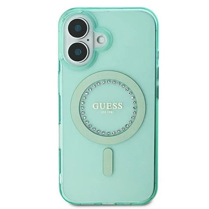 MagSafe futrola za Apple iPhone 16 Plus, Guess, IML Rhinestone, Zelena