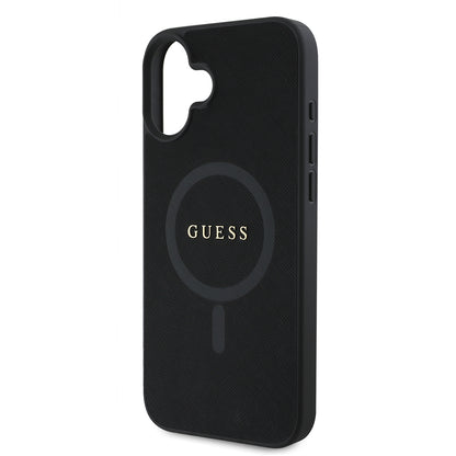 Futrola MagSafe za Apple iPhone 16 Plus, Guess, Saffiano Classic Logo, Crna