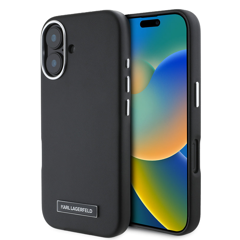 MagSafe futrola za Apple iPhone 16 Plus, Karl Lagerfeld, FW Metal Plate, Crna