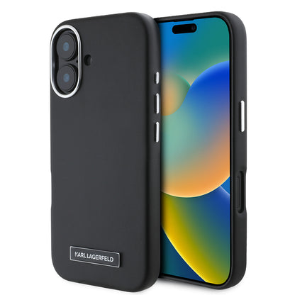 MagSafe futrola za Apple iPhone 16 Plus, Karl Lagerfeld, FW Metal Plate, Crna