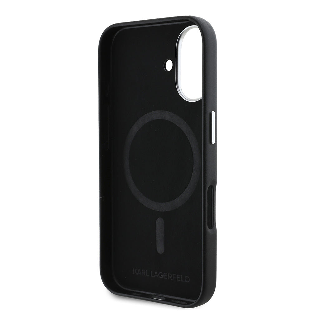 MagSafe futrola za Apple iPhone 16 Plus, Karl Lagerfeld, FW Metal Plate, Crna