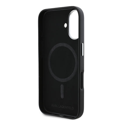 MagSafe futrola za Apple iPhone 16 Plus, Karl Lagerfeld, FW Metal Plate, Crna