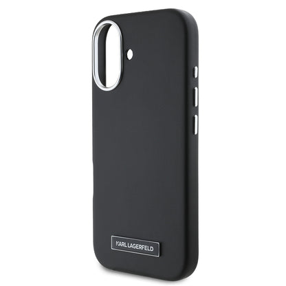 MagSafe futrola za Apple iPhone 16 Plus, Karl Lagerfeld, FW Metal Plate, Crna