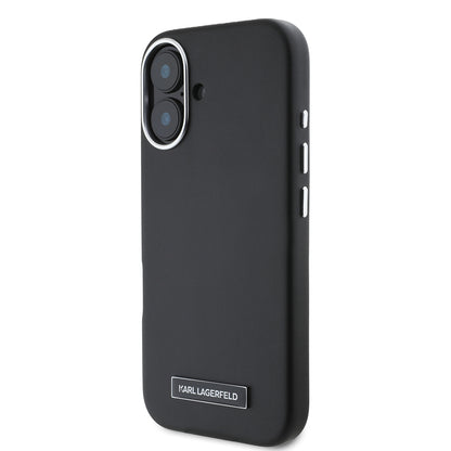 MagSafe futrola za Apple iPhone 16 Plus, Karl Lagerfeld, FW Metal Plate, Crna