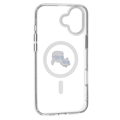 Futrola MagSafe za Apple iPhone 16 Plus, Karl Lagerfeld, IML Metal Karl & Choupette's Heads, Bijela
