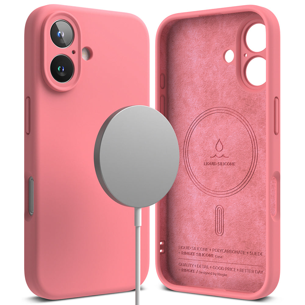 MagSafe maska za Apple iPhone 16 Plus, Ringke, Silikonska, Roza