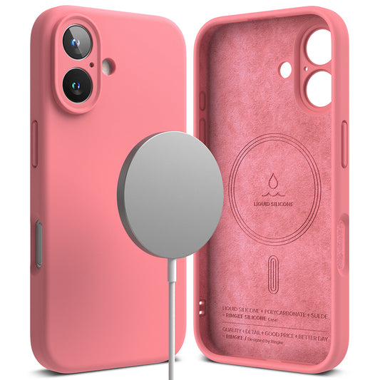MagSafe maska za Apple iPhone 16 Plus, Ringke, Silikonska, Roza