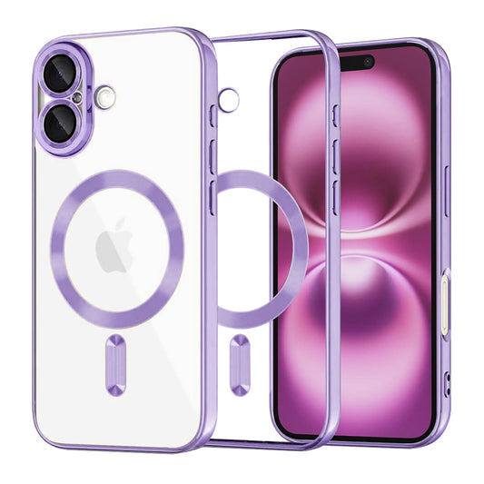 MagSafe futrola za Apple iPhone 16 Plus, Techsuit, Luxury Crystal, Svijetlo Ljubičasta