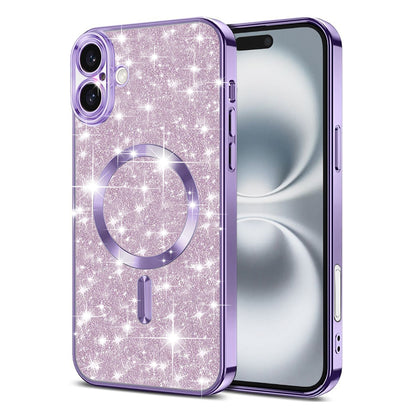 MagSafe futrola za Apple iPhone 16 Plus, Techsuit, Luxury Glitter, Svijetlo Ljubičasta