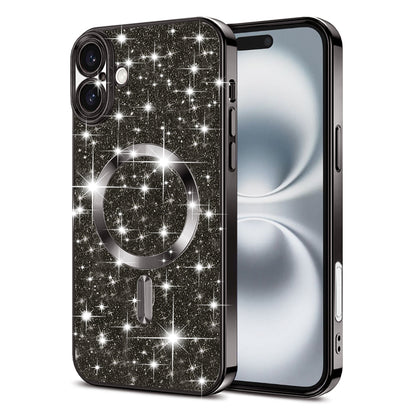 MagSafe futrola za Apple iPhone 16 Plus, Techsuit, Luxury Glitter, Crna