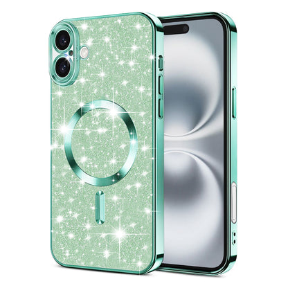 MagSafe maska za Apple iPhone 16 Plus, Techsuit, Luxury Glitter, Svijetlo Zelena