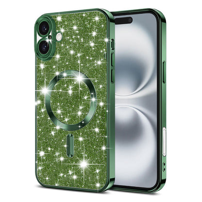 MagSafe maska za Apple iPhone 16 Plus, Techsuit, Luxury Glitter, Tamno Zelena