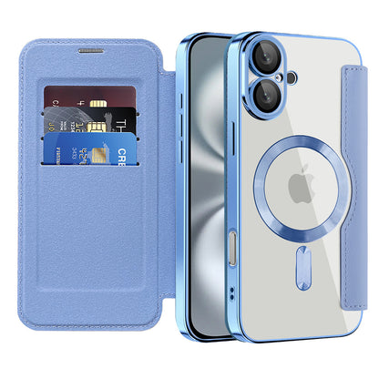 MagSafe futrola za Apple iPhone 16 Plus, Techsuit, SmartMag Book, Plava