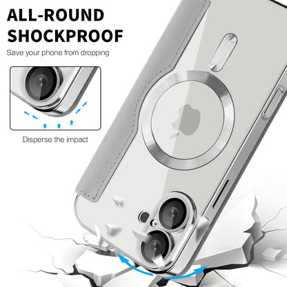 MagSafe futrola za Apple iPhone 16 Plus, Techsuit, SmartMag Book, Siva