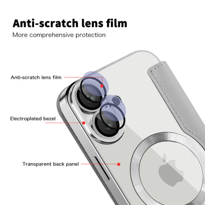 MagSafe futrola za Apple iPhone 16 Plus, Techsuit, SmartMag Book, Siva
