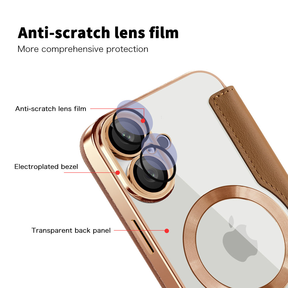 MagSafe futrola za Apple iPhone 16 Plus, Techsuit, SmartMag Book, Smeđa