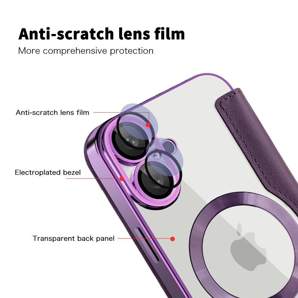 MagSafe futrola za Apple iPhone 16 Plus, Techsuit, SmartMag Book, Ljubičasta