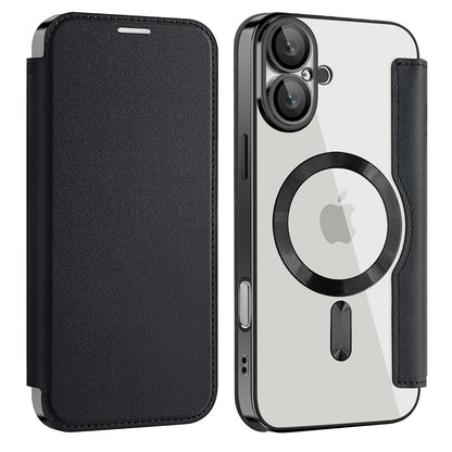 MagSafe futrola za Apple iPhone 16 Plus, Techsuit, SmartMag Book, Crna