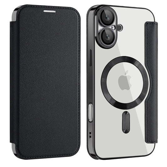 MagSafe futrola za Apple iPhone 16 Plus, Techsuit, SmartMag Book, Crna