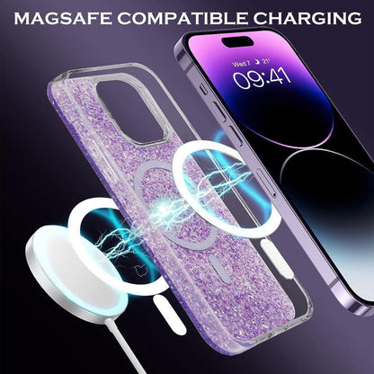 MagSafe futrola za Apple iPhone 16 Plus, Techsuit, Sparkly Glitter, Ljubičasta