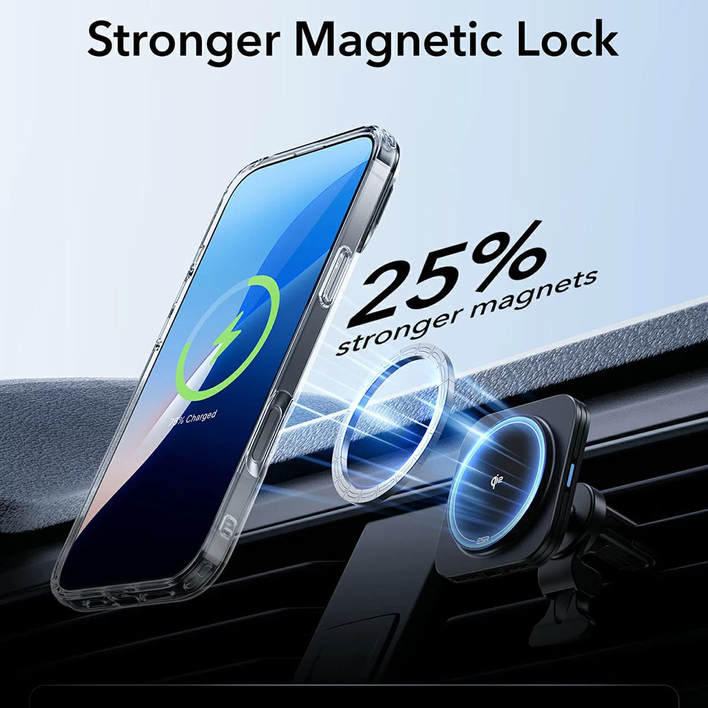 Husa MagSafe za Apple iPhone 16 Pro, ESR, Classic Hybrid Kickstand, Crno Prozirna