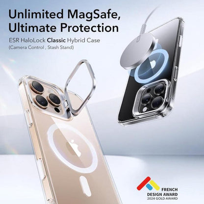 Futrola MagSafe za Apple iPhone 16 Pro, ESR, Classic Hybrid Kickstand Slide, Prozirna