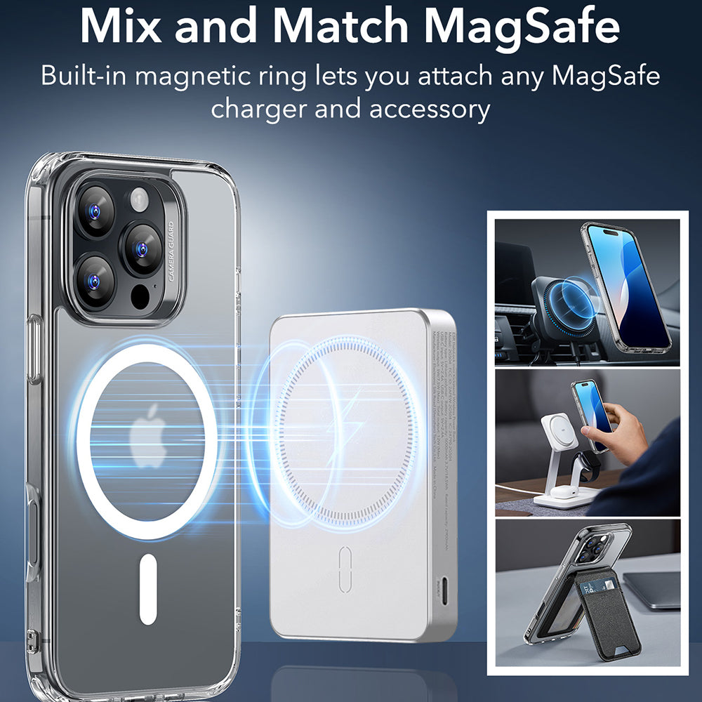 Futrola MagSafe za Apple iPhone 16 Pro, ESR, Classic Hybrid, Satinirano prozirna