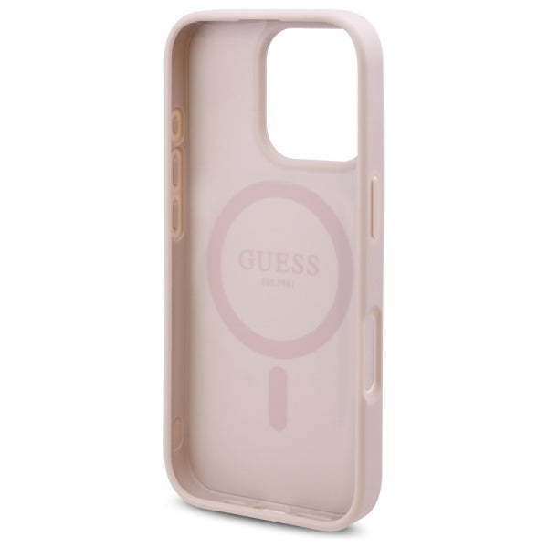 MagSafe futrola za Apple iPhone 16 Pro, Guess, 4G Flowers Print, Roza