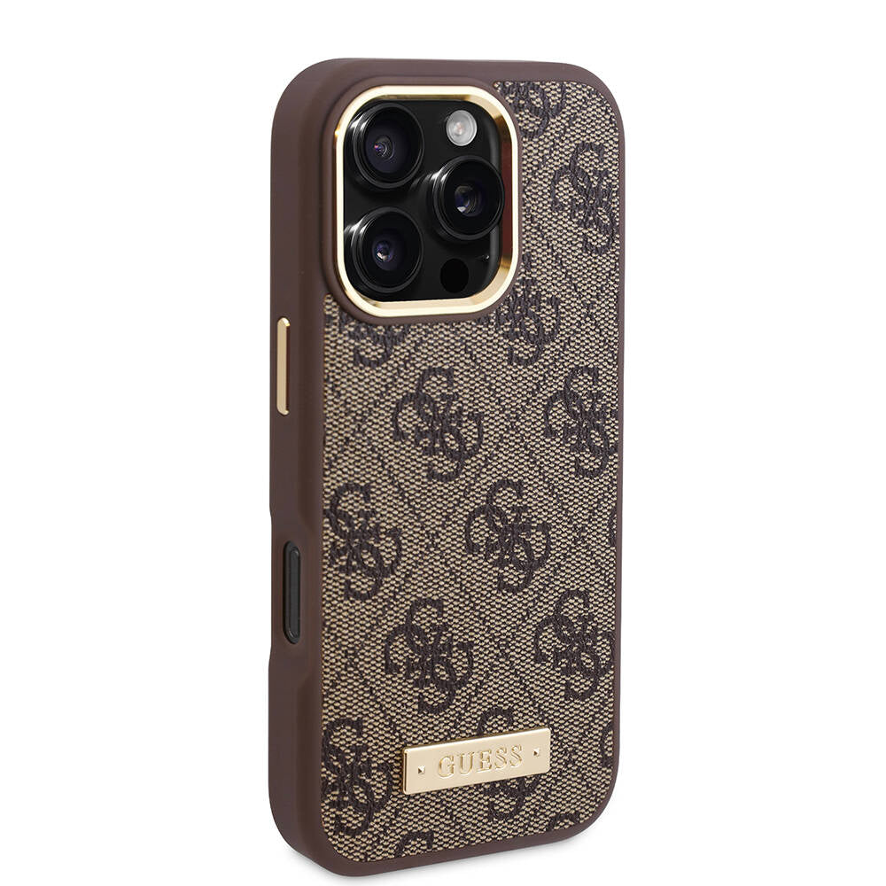 MagSafe futrola za Apple iPhone 16 Pro, Guess, 4G Logo Plate, Plava