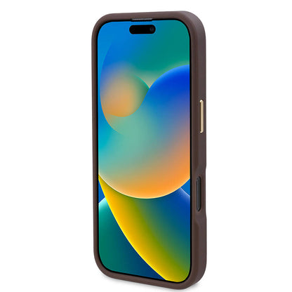 MagSafe futrola za Apple iPhone 16 Pro, Guess, 4G Logo Plate, Crna