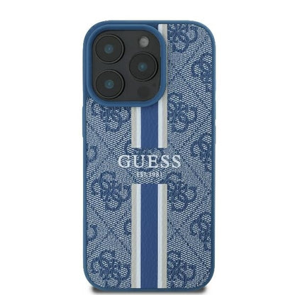 MagSafe futrola za Apple iPhone 16 Pro, Guess, 4G Printed Stripes, Plava