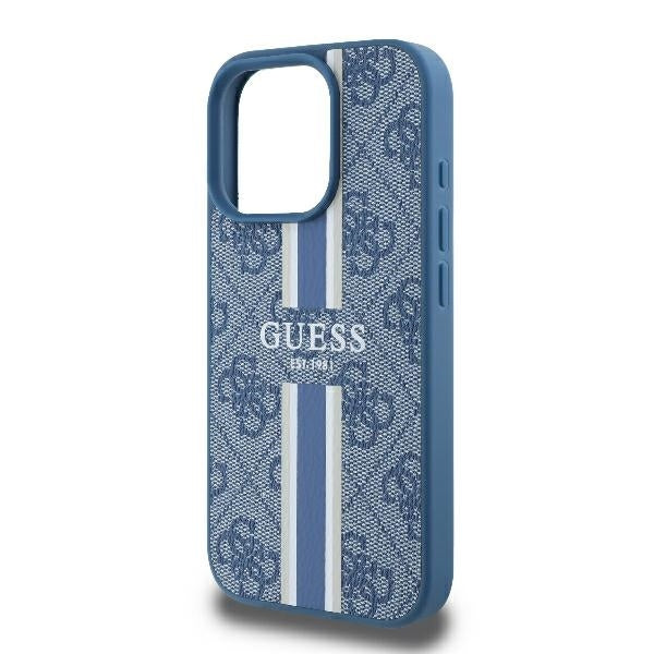 MagSafe futrola za Apple iPhone 16 Pro, Guess, 4G Printed Stripes, Plava