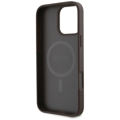 MagSafe futrola za Apple iPhone 16 Pro, Guess, 4G Small and Classic Logo, smeđa