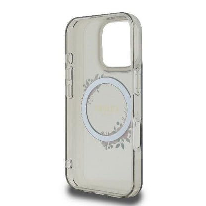 MagSafe futrola za Apple iPhone 16 Pro, Guess, IML Flowers Wreath, Crna