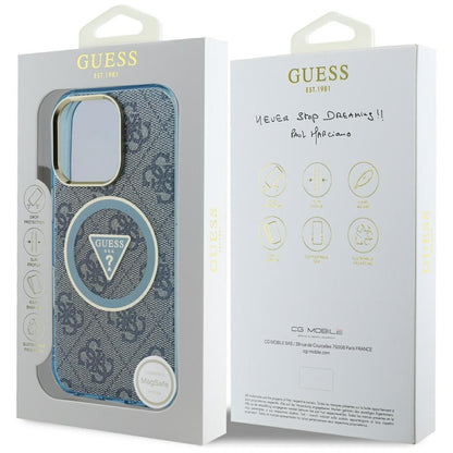 MagSafe futrola za Apple iPhone 16 Pro, Guess, IML Glitter 4G Circle Triangle, Plava