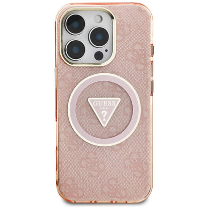 MagSafe futrola za Apple iPhone 16 Pro, Guess, IML Glitter 4G Circle Triangle, Roza