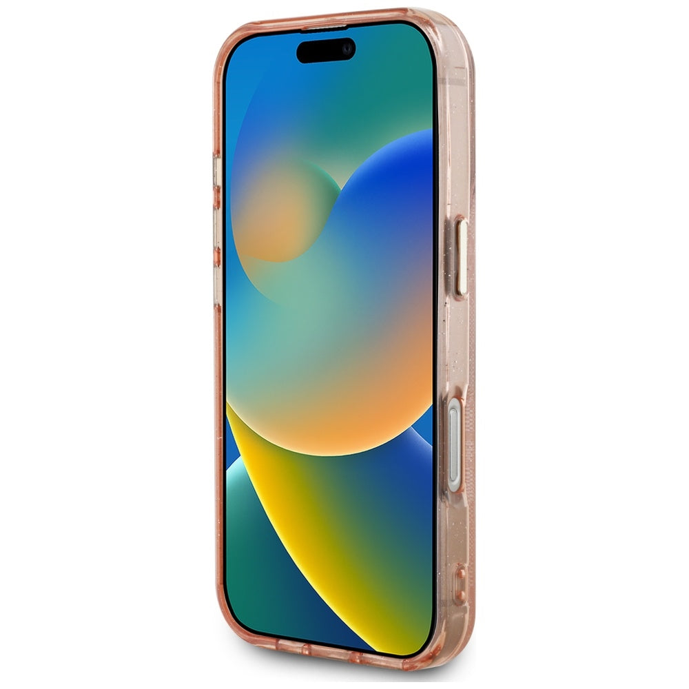 MagSafe futrola za Apple iPhone 16 Pro, Guess, IML Glitter 4G Circle Triangle, Roza