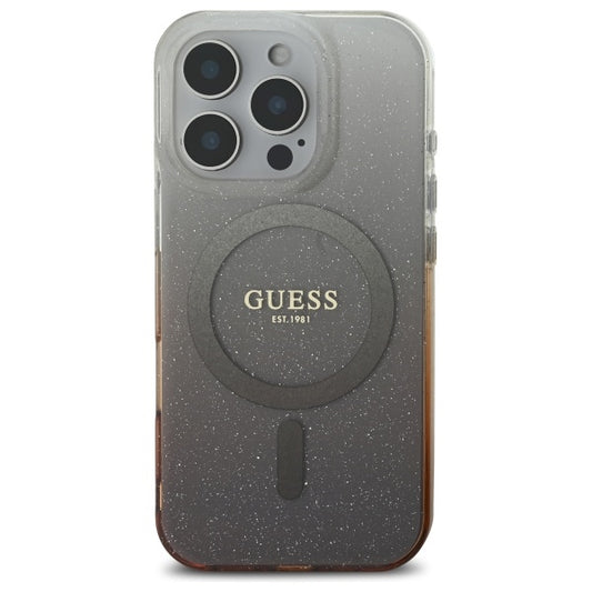 Futrola MagSafe za Apple iPhone 16 Pro, Guess, IML Glitter Gradient, Smeđa