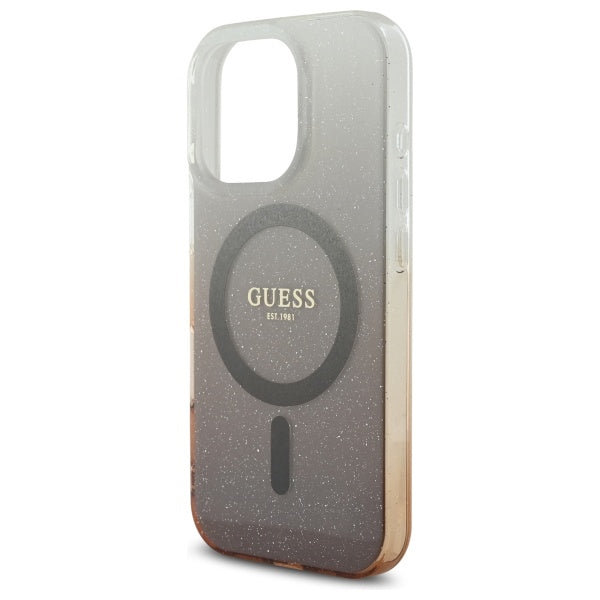Futrola MagSafe za Apple iPhone 16 Pro, Guess, IML Glitter Gradient, Smeđa