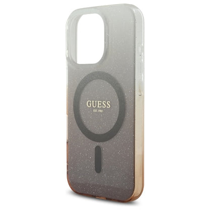 Futrola MagSafe za Apple iPhone 16 Pro, Guess, IML Glitter Gradient, Smeđa
