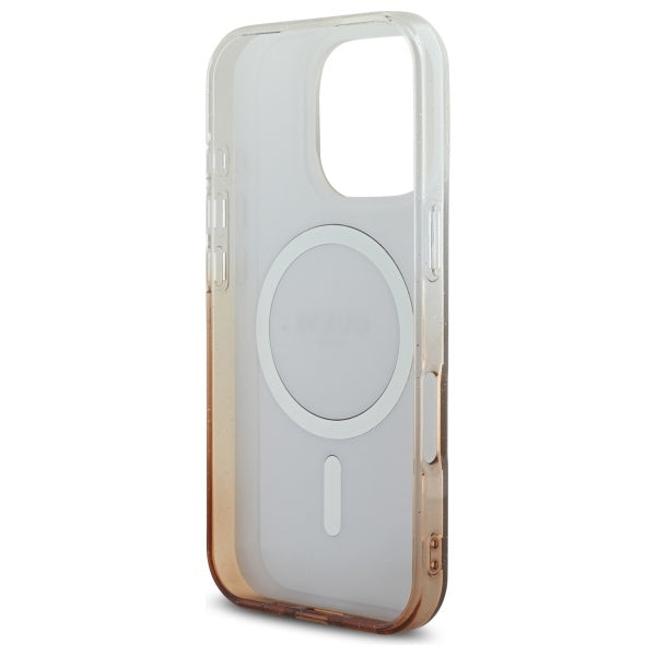 Futrola MagSafe za Apple iPhone 16 Pro, Guess, IML Glitter Gradient, Smeđa