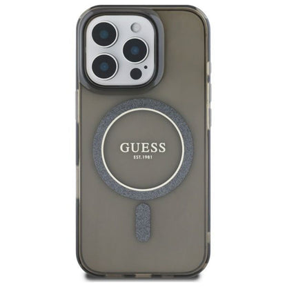 MagSafe futrola za Apple iPhone 16 Pro, Guess, IML Glitter Ring, Crna